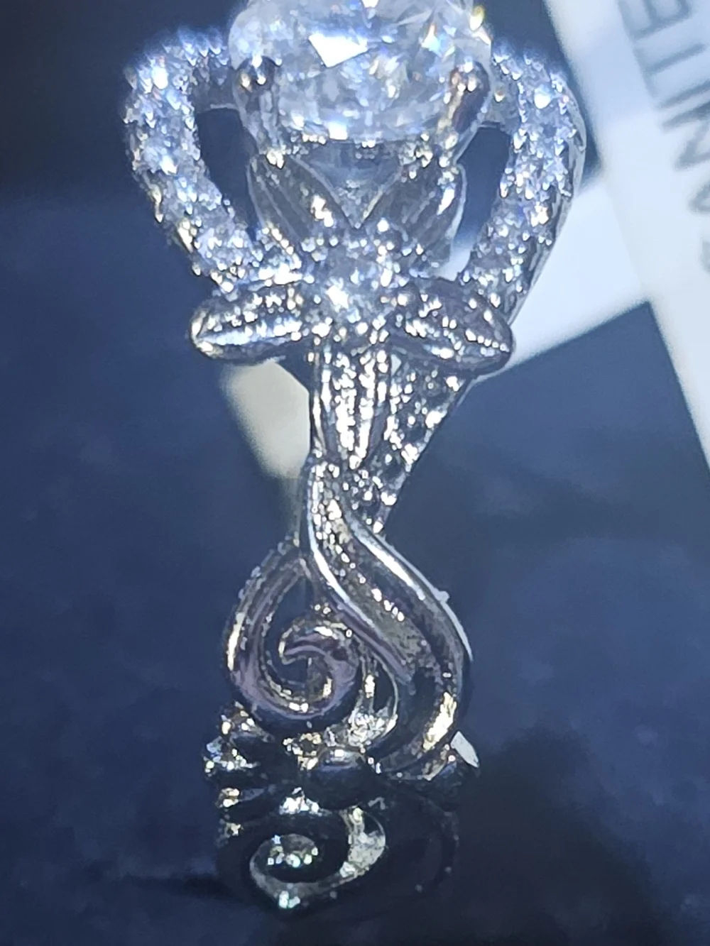 Ornate Halo Moissanite Ring Whimsical S925